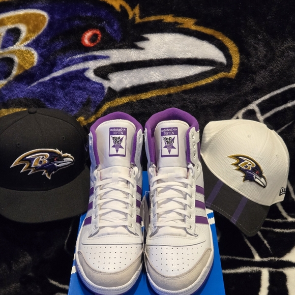 SOLD!! Mens Adidas Top Ten White/Active Purple Size 13 - Picture 2 of 10